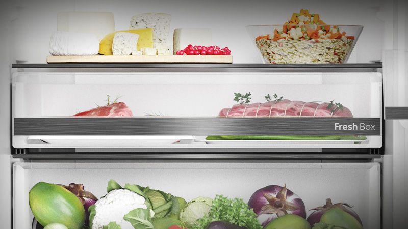 Konstante niedrige Temperatur zur besseren Lagerung von Rohkost