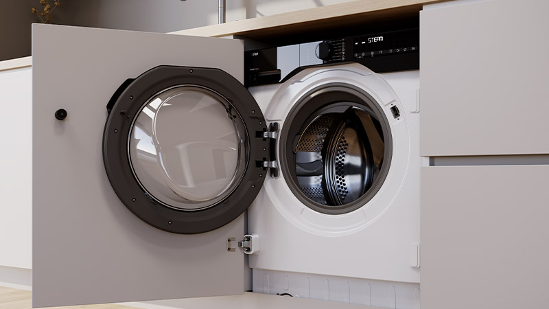 Elegáns megjelenés stílusos mosókonyhához